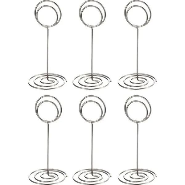24 metallfotoklämmor, runda silver, 85 mm diameter, visitkortshållare, bröllopsbordsnummer