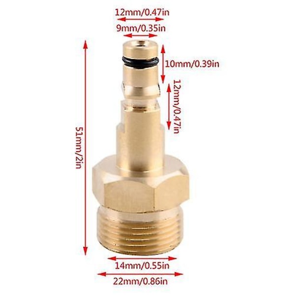Højtryksrenser adapter M22 slange hurtigt tilslutning til K?rcher K-serie