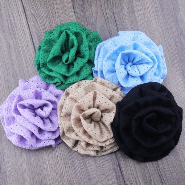 Stor blomst broche stof håndlavede brocher khaki