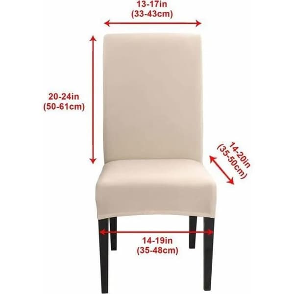 Strekkbart stoltrekk sett med 4 – Vaskbart og rynkefritt – Elastisk for perfekt passform – Beige 45x65cm