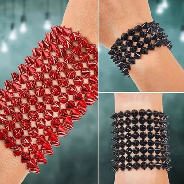 2 Yards Röda och Svarta Konnitar, DIY-remsa för Kläder, Skor och Väskor