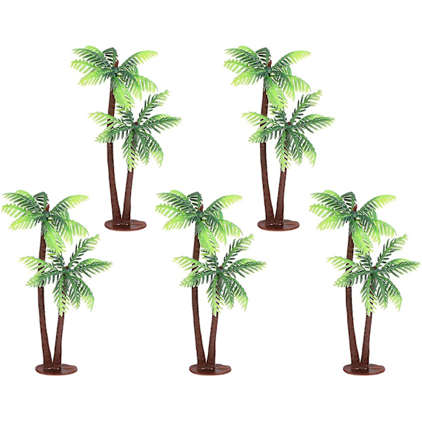 2024 Palme Dekorasjon Liten Bonsai Strand Dekorasjon Oppblåsbar Kunstig 5 Stykker Palme Miniatyr Blomsterpotte Diy Dekorasjon