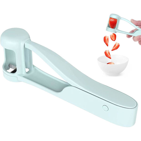 Drue Cutter til småbørn, Tomatskærer, Jordbærcutter, Kirsebærcutter, Bananskærer, Nyttige Tekniske Gadgets til Køkken 2 pak