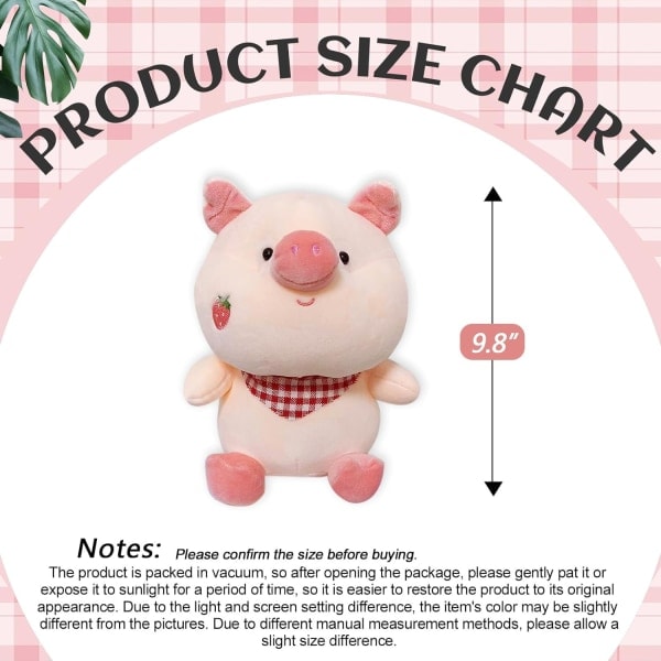 Plushgris, Söta Rosa Grisar, Plyschkudde, Grisar, Dockleksak 9.8\"