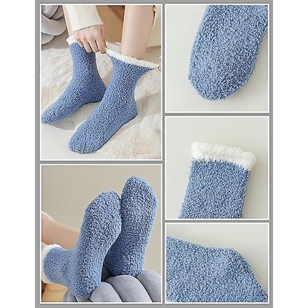 Tykkede varme plysjsokker - Damegaver - Myke og behagelige sokker - Sokkefyll - Damesokker størrelse 6-11