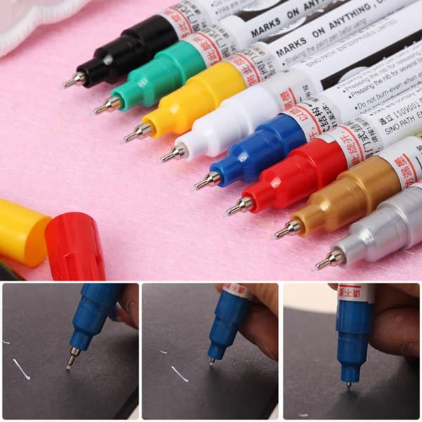 Universal 0,7 mm til ekstra fin spids permanent maling metallisk markør pen DIY kunst