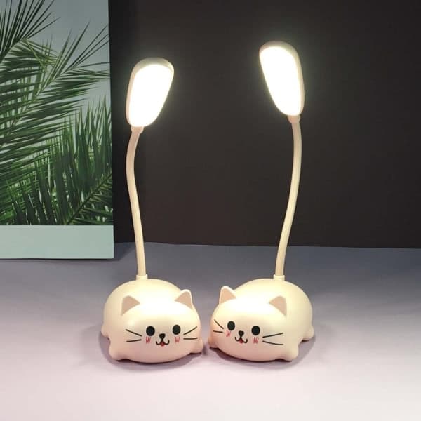 LED-pöytälamppu, söpö kissa, yölamppu pink
