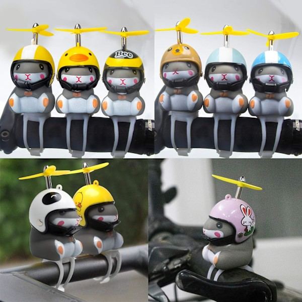 Pyöräkello Valolla ja Kypärällä Söpö Eläin Pyörän Torvi, Kojelaudan Koristeleminen Leikkikalu Moottoripyörä Pyörän Kellot Liimatut Koristeet Duck helmet mouse