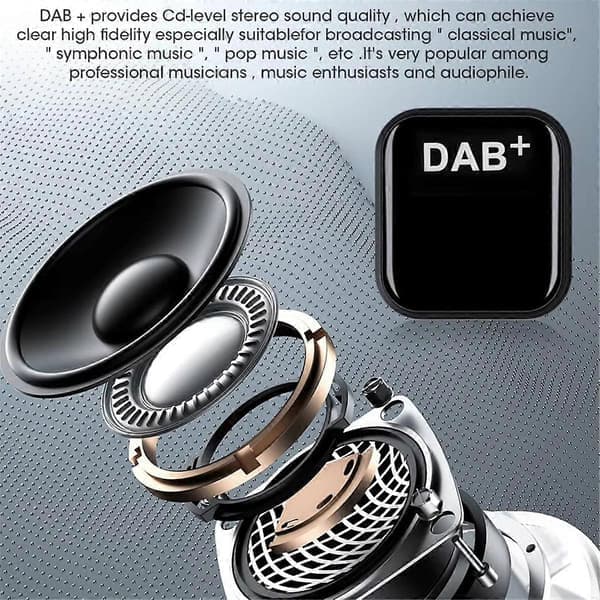 DAB+ Antenne for Android Bilradio med USB-adapter GPS Stereo DAB-mottaker Spiller for Europa Universal Svart