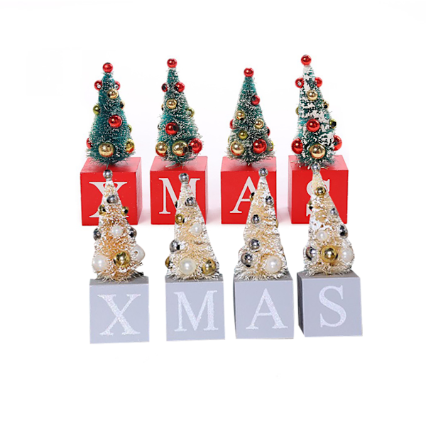 Bordsovenir Juletrær Kunstig Juletrær med XMAS Trebase for Hjem Kontor Butikker Skrivebord Dekorasjon[HK]