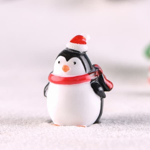 Desktop Pingvin Ornamenter Leke DIY Mikrolandskap Pingvin Miniatyr Jul