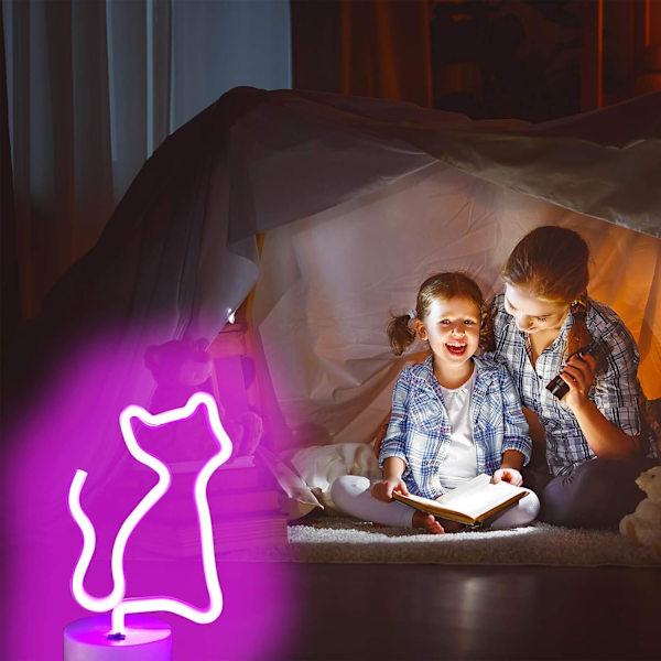 LED-neonvalo Kissa Neonvalo, Kissa Lahja Kissa Dekor Pinkfor Tytöt Dekor Koristeet Jalustalla Hääkoristeet Tyttöjen Huoneen Dekor