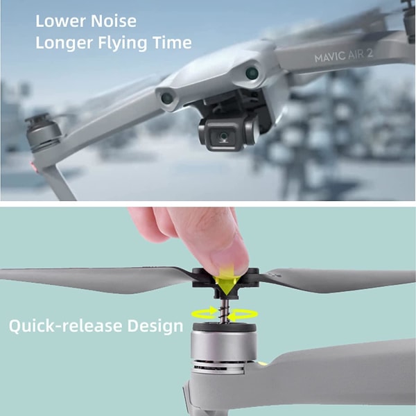 Air 2S Propeller Ljudlös Propeller Fällbar 7238F Propeller för DJI Mavic Air 2/Air 2S Drone Tillbehör (Orange 4 Stycken)