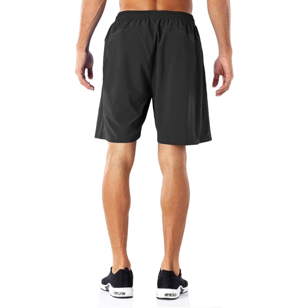 Herr Casual Sports Snabbtorkande Träning Löpning eller Gym Träning Shorts med Dragkedja Fickor（STORLEK:M）