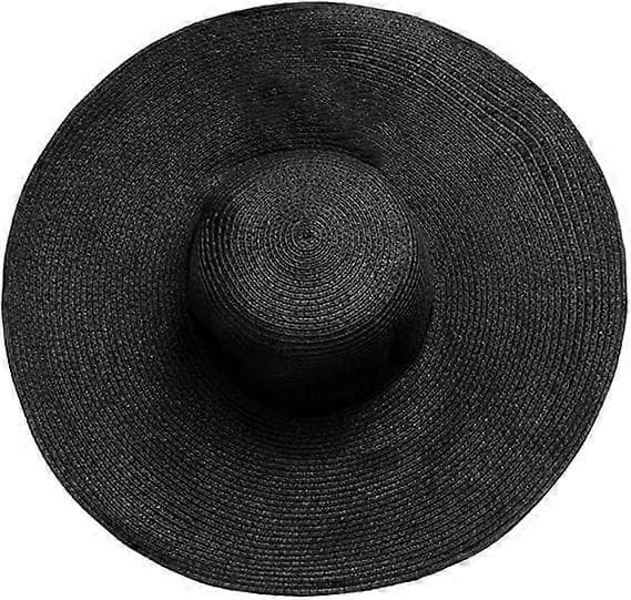 Dam Bredbrättad Derby Solhatt Floppy Strandhatt UV-skydd Black