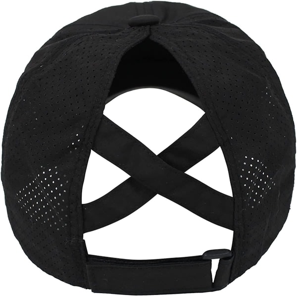 Naisten Criss Cross Ponytail Cap säädettävä korkea Mess