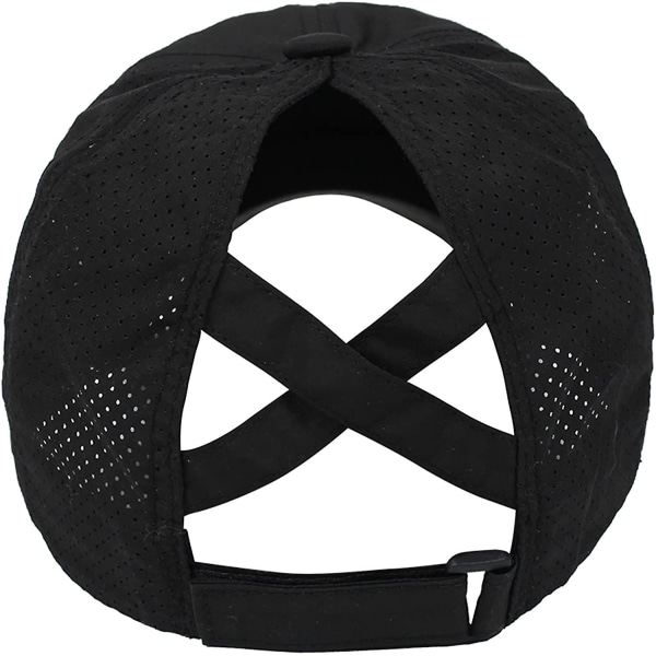 Womens Criss Cross Ponytail Cap Justerbar Hög Mes