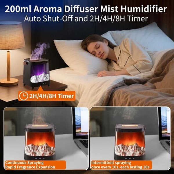 200 ml aromadiffuser med fjärrkontroll och norrskenseffektprojektion, perfekt för sovrum och vardagsrum.