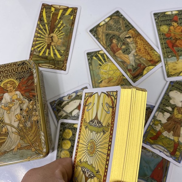 Tarotkort med guidebog og æske, originale spådomsværktøjer Fremtidsfortællende tarotkortsæt til begyndere og ekspertlæsere