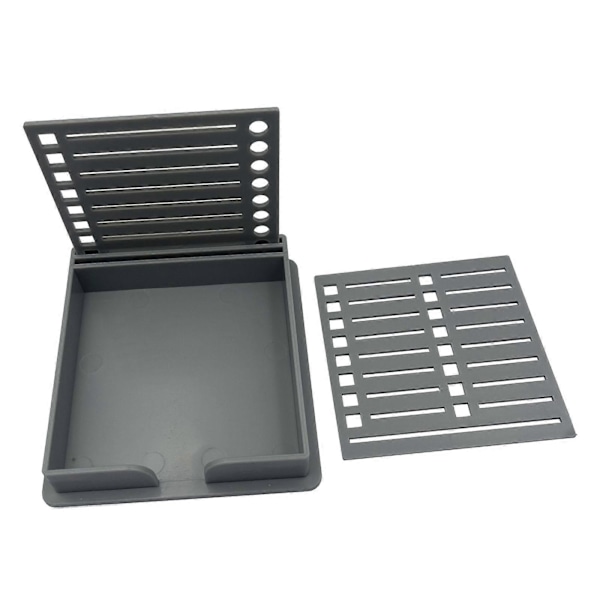 Hållare för självhäftande lappar med stencil, mall för självhäftande lappar för kontor, skrivbord, hem, svart Grey 9.5cmx9.5cm