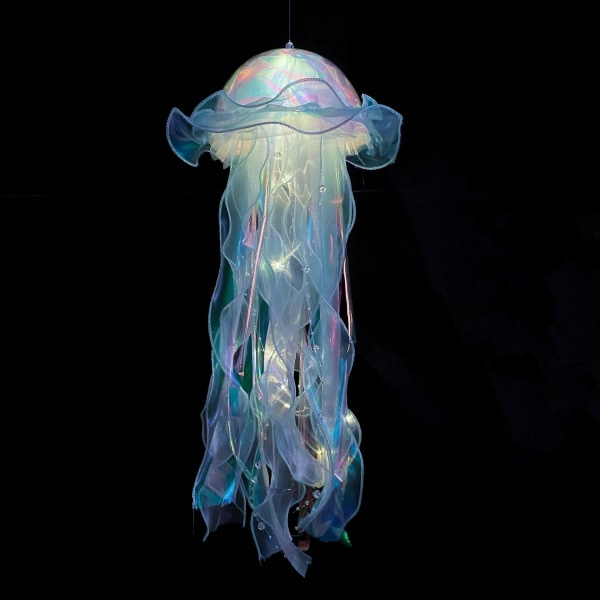 Jellyfish Lampe, Bærbar Blomsterlampe, Jellyfish Lanterne, Flimmer Rum Atmosfære Dekoration Lampe, Soveværelse Nattelys Blue