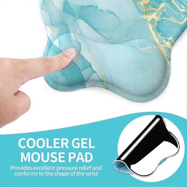 Musemåtte med håndledsstøtte, ergonomisk gel musemåtte, musehvil med skridsikker base til hjemmekontorcomputer (stil 3)
