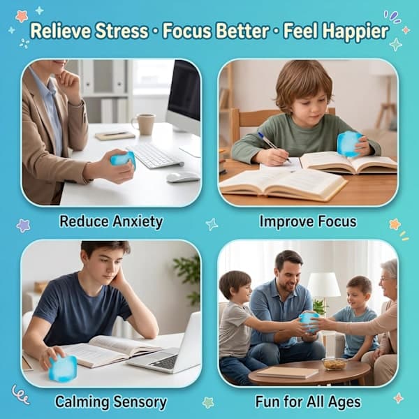 Needoh Nice Cube Stressboll & Mind Toy Blå Blå