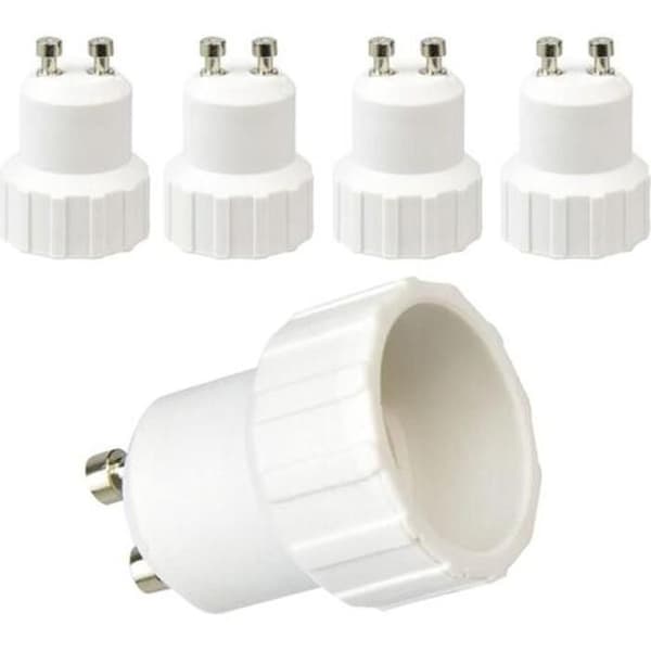 GU10 til E14-adapter, GU10 til E14 pærebasekonverter, lampefatningsadapterholder, maksimal effekt 200W, pakke med 5