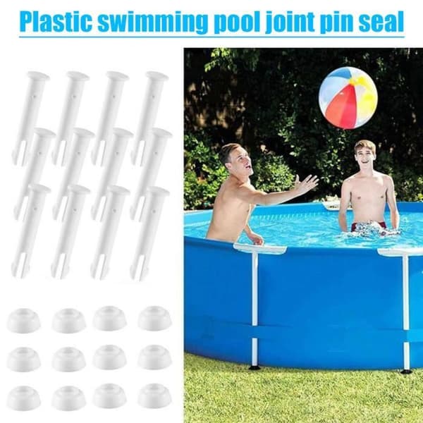 24 st 6 cm plaststift för poolfogar för Intex 10ft-12ft med gummitätningar för serie 28270-28273