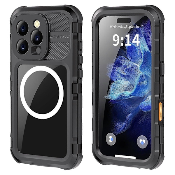 SHELLBOX M Series För iPhone 16 Pro IP68 Vattentätt Skal Metall Dykning Telefonskydd Kompatibelt Multicolor Style A
