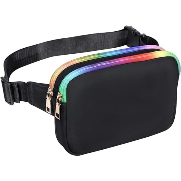 Bumbag för damer, Fanny Pack för kvinnor Svart modeväska för vandring Löpning Promenader black color