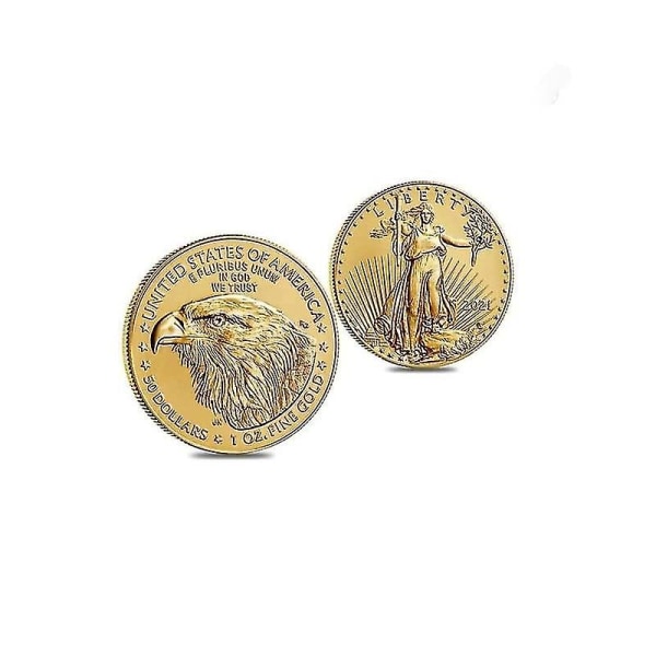 2021 Frihedsgudinden erindringsmøntmedalje mønt Eagle Ocean guld og sølv erindringsmønt