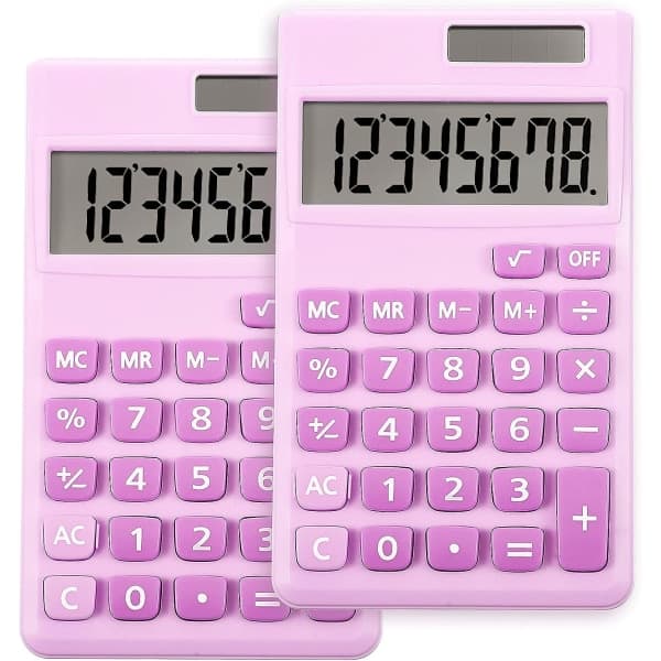 2 grundläggande standardräknare Mini digital skrivbordsräknare med 8-siffrig LCD-skärm