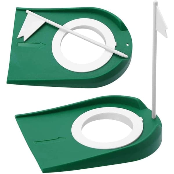 Golfövningshål i plast, justerbart med hål och logotyp