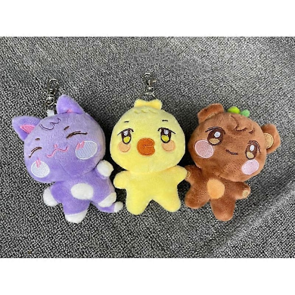10CM Pop-up Store Dockdocka Nyckelring ANITEEZ Cartoon Söt Plysch Hänge Nyckelring Väska Tillbehör Kpop Yunho Yeosang Fans Presenter keychain C