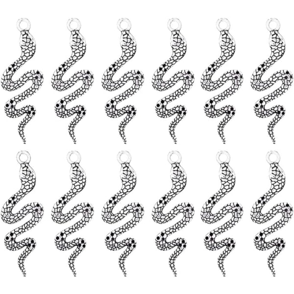 20 st Alloy Snake Charms Antik Metall Snake Charm Ormformade hängen