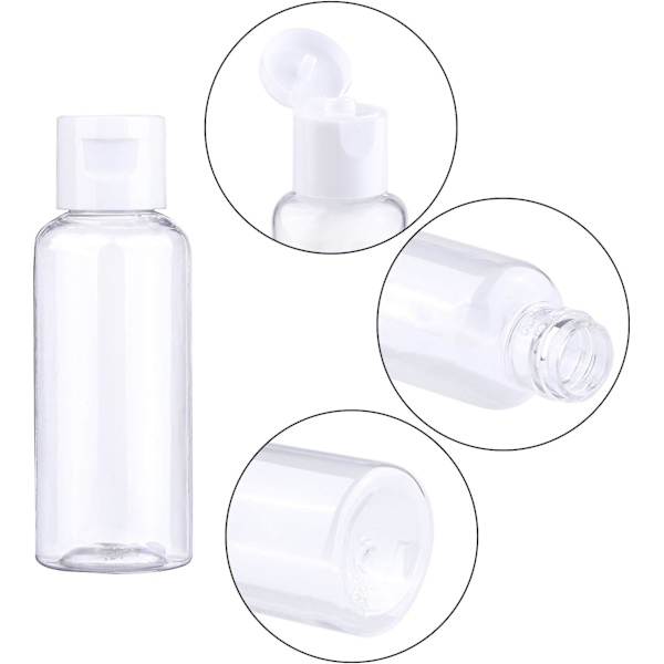12 kpl Käännettävä korkki pullo Muovi Kosmetiikkapullo Täytettävä Neste Säiliö Matkapullo Kosmetiikka 50ml