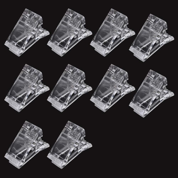 10 Pack Clear Nail Clip Kynsipidennys Kirkas polygeeli Kynsipuristimet Pikakiinnitys manikyyriin ja nail art varten