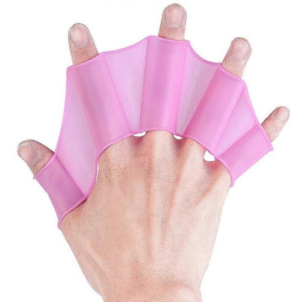 Simfötter 1 par unisex grodformade simfötter i silikon handskar för vattensporter Pink L