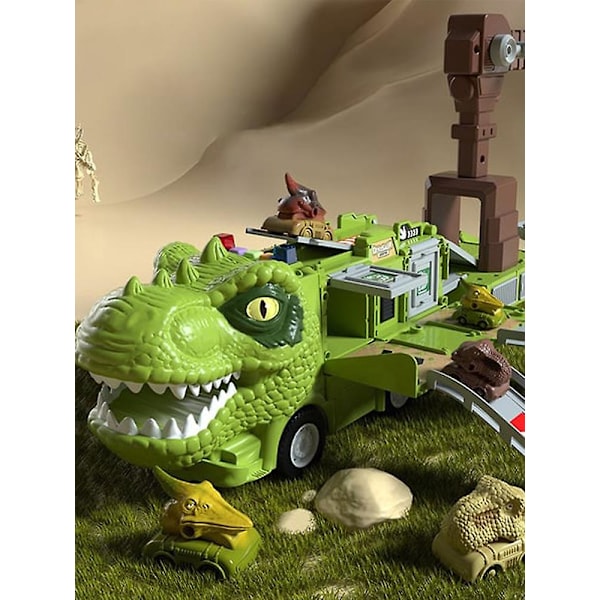 Småbarnsleker Bil Dinosaurleker For 1 2 3 4 5 6 7 År Gammel Gutt Leke, 9-i-1 Friksjonskraft Lekebil I Transportbil Lekebiler For Gutter Og Jenter Barn Ag Gray