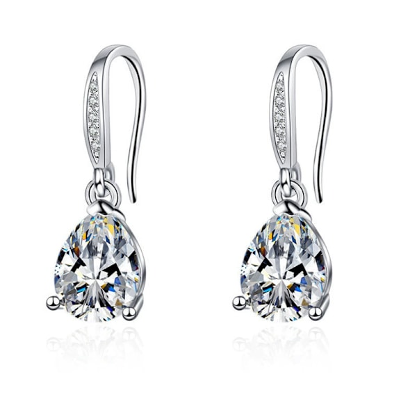 Øredobber i sterlingsølv for kvinner og jenter, dinglende øredobber med cubic zirconia, allergivennlige
