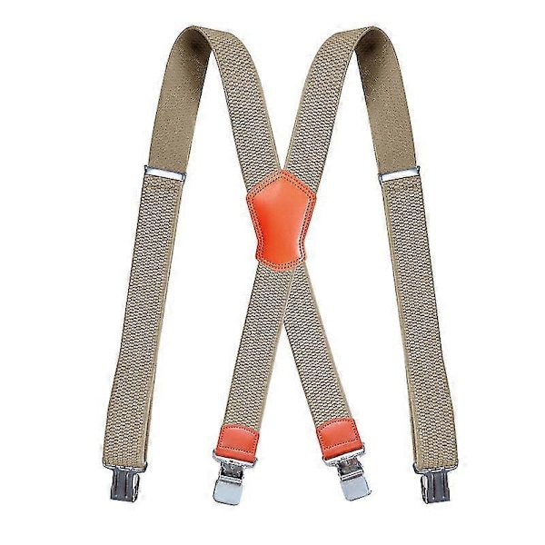 Herre Seler med Meget Stærke Metalspænder Brede Heavy Duty Seler One Size Fits All Mænd og Kvinder Justerbar og Elastisk X Form (1 stk, Sort)