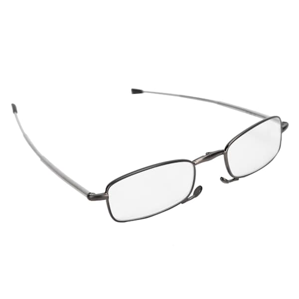 Sammenleggbare briller Unisex Menn Kvinner Rustfritt stål Eldre Sklisikre lesebriller (+300 Grå)