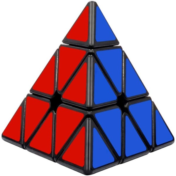 Magic Cube, Pyramid Triangle Puzzle Cube PVC-tarroilla aikuisille ja lapsille, musta