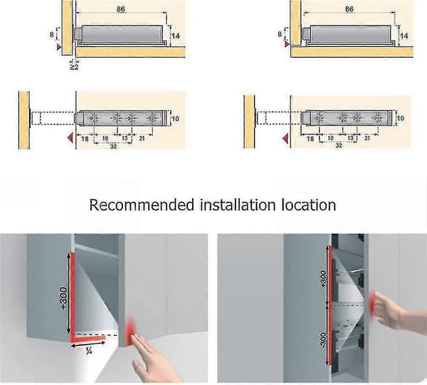 Magnetiske tryklåse til åbning (10 stk., nem døråbning og -lukning)