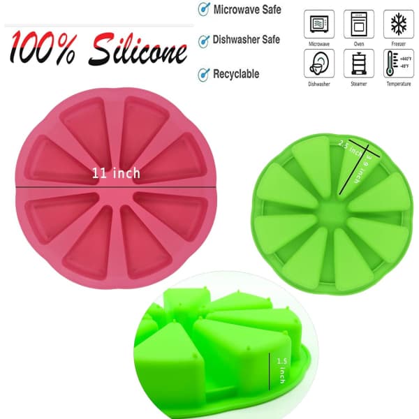 Silikon bakeformer Trekant Pizzaskive kake Silikonform 8 form Silikonkakeform Non Stick Kakeform