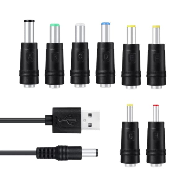Universal 5V for strøm USB til for DC 5.5x2.1mm 3.5mm 4.0mm 4.8mm 6.4mm adapter for ladekabel Egnet for vei