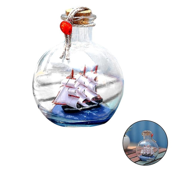 Ship In A Glass Bottle Dekor, Håndlaget Pirat Seilbåt Gave, Rom Dekor, Hjemmekontor Dekor, Nautical Battle Ship, Middelhavet Ønskeflaske Gif Medium
