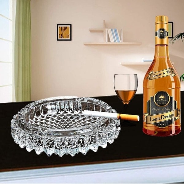 Rund glasaskkopp