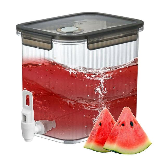Lille drikkevaredispenser i plast til køleskab, vandtank, ismælk, limonade, 3,5L beholder